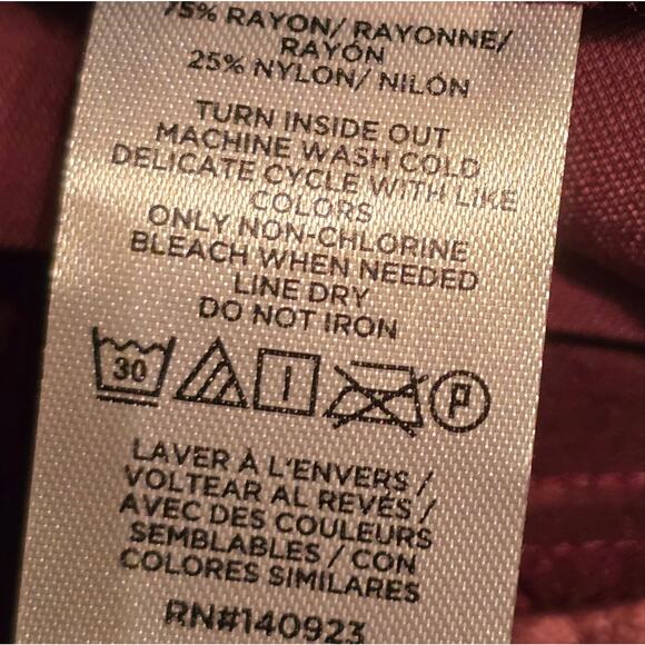 Loft Crushed Blackberry Pleated Velvet Tapered Leg Back Elastic Comfy Pants 14 - Picture 6 of 7